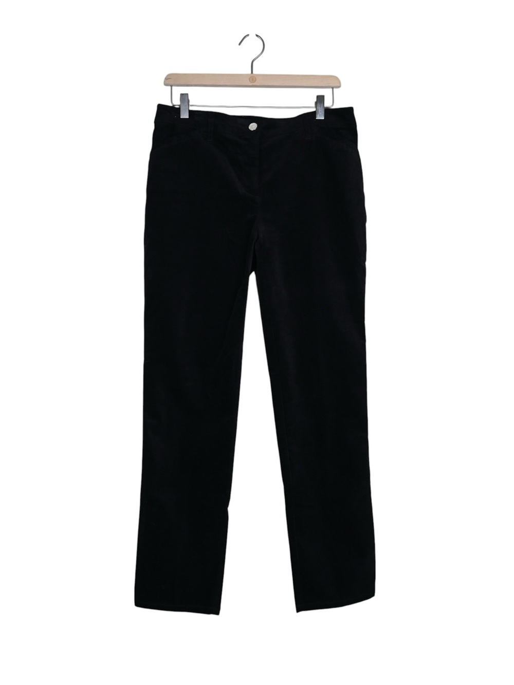 Chico's Women's 6 Chico's 0.5 Black Velvet Straight Leg Pant
